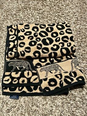 100% Cotton Authentic Turkish Leopard Print Animal Print Bath Towel